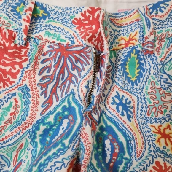 Lilly Pulitzer Callahan Short Multi Let Minnow Coral Blue Size 2 - Picture 6 of 8